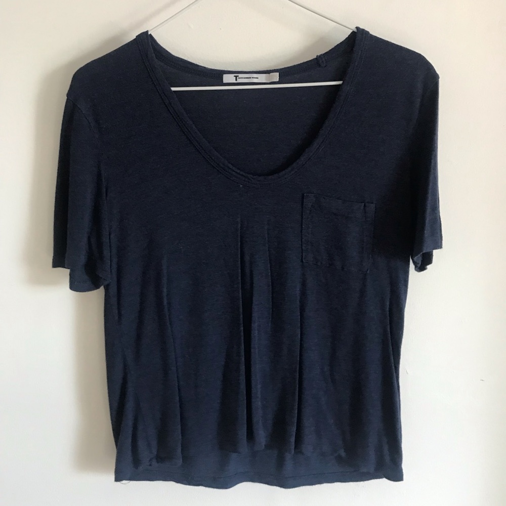 ALEXANDER WANG Women’s V-Neck Navy Blue Tall Petit